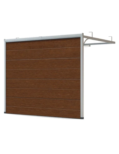 Portone sezionale da garage 240 x 225 cm - Noce