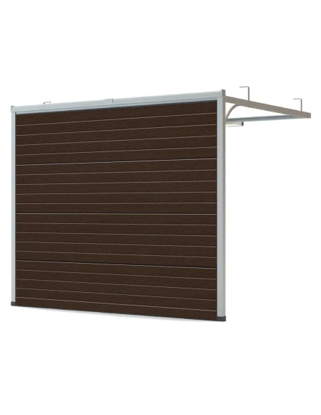 Portone sezionale da garage 250 x 225 cm - Marrone