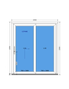 Porta alzante-scorrevole in PVC - 200 x 230 DECCO 2