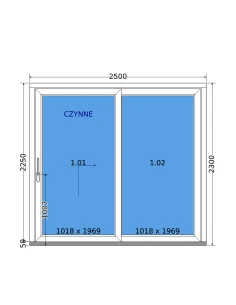 Porta alzante-scorrevole in PVC - 250 x 230 DECCO 2