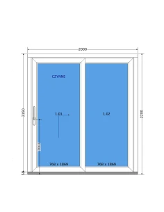 Porta alzante-scorrevole in PVC - 200 x 220 DECCO 2