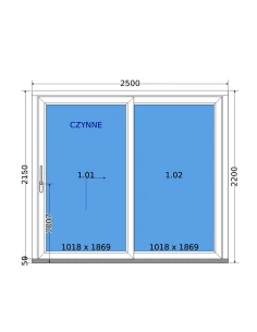 Porta alzante-scorrevole in PVC - 250 x 220 DECCO 2