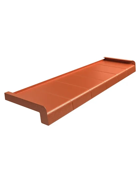 Davanzale esterno in alluminio effetto piastrella - Mattone RAL 8004