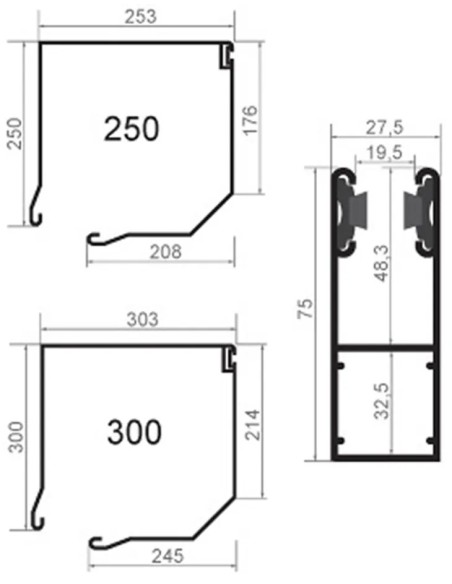Porta avvolgibile MINI 55 - 250 x 250 cm