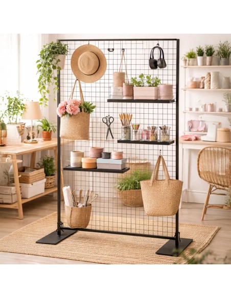 Griglia espositiva autoportante in metallo - 102 x 118 cm