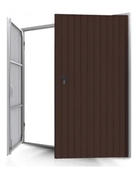 Portone a Battente da Garage in Acciaio - 200 x 200 cm - RAL 8017