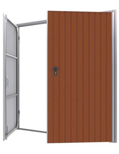 Portone a Battente da Garage in Acciaio - 290 x 300 cm - RAL 8004