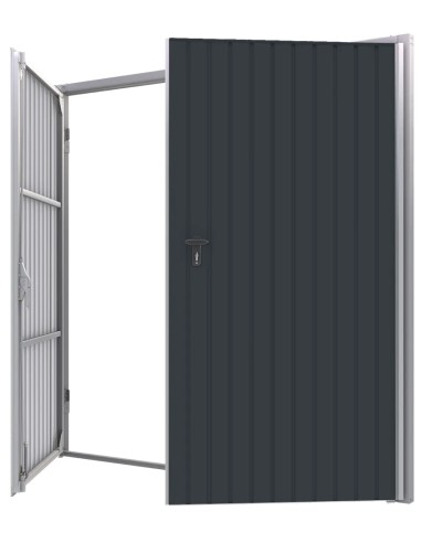 Portone a Battente da Garage in Acciaio - 285 x 230 cm - RAL 7016