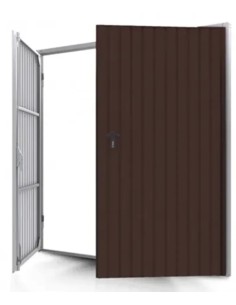 Portone a Battente da Garage in Acciaio - 240 x 240 cm - RAL 8017