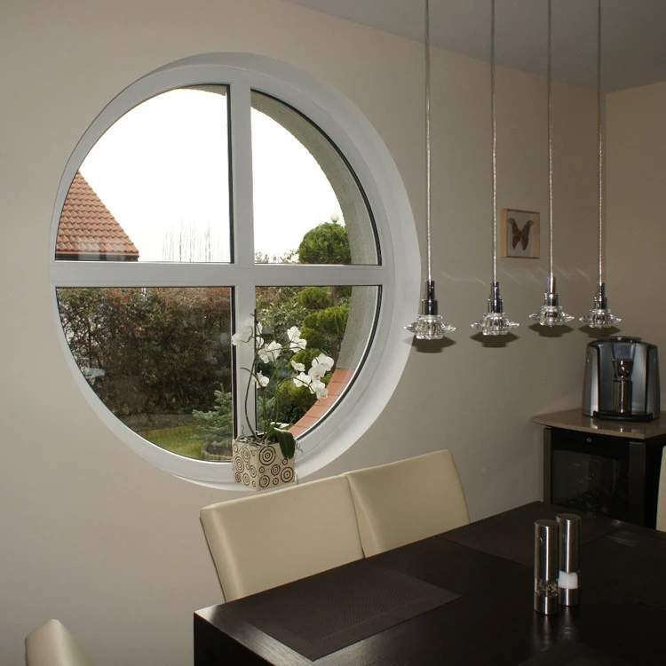 Finestra Circolare PVC 130 x 130 cm Fissa Aluplast Ideal 4000
