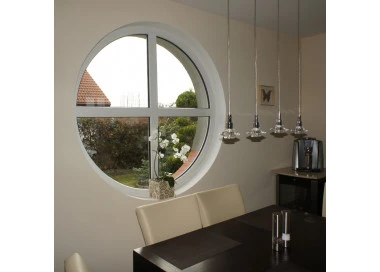 Finestra Circolare PVC 60 x 60 cm Fissa Aluplast Ideal 4000