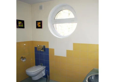 Finestra Circolare PVC 60 x 60 cm Fissa Aluplast Ideal 4000