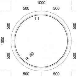Finestra Circolare PVC 100 x 100 cm Fissa Aluplast Ideal 4000 2