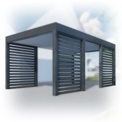 Tettoia per auto Carport in Acciaio 3x6m con pareti 4+0