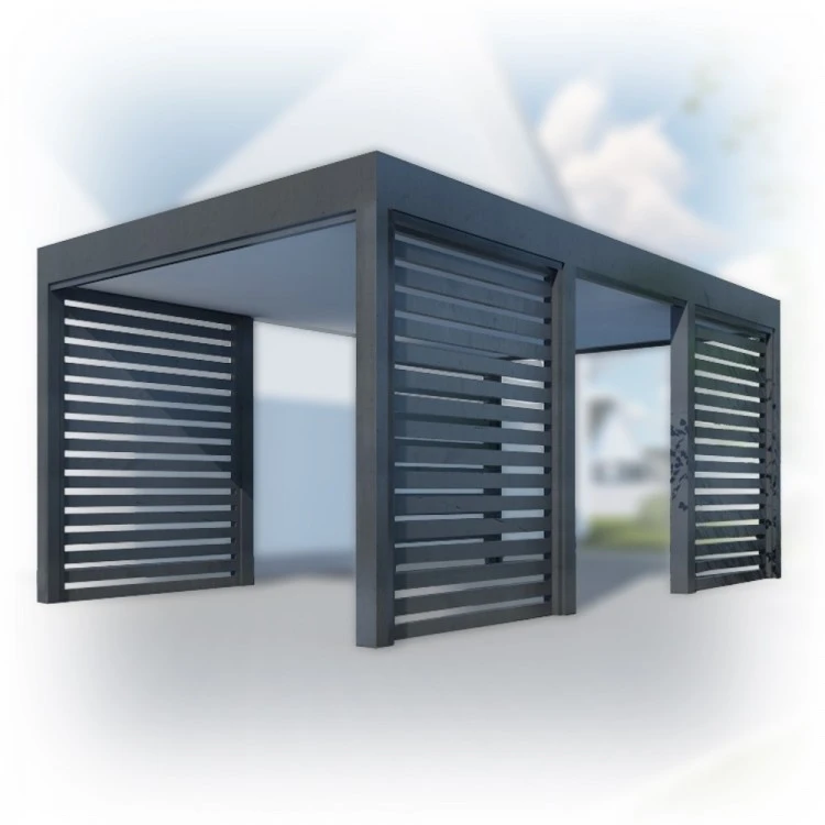 Tettoia per auto Carport in Acciaio 3x6m con pareti 4+0