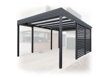 Tettoia per auto Carport in Acciaio 3x6 m con pareti 2+0