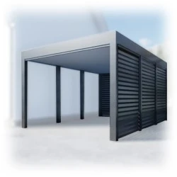 Tettoia per auto Carport in Acciaio 3x6m con pareti 3+1