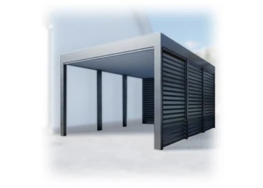 Tettoia per auto Carport in Acciaio 3x6m con pareti 3+1