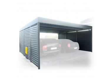 Tettoia per auto Carport in Acciaio 6x6m con pareti 6+0