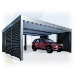 Tettoia per auto Carport in Acciaio 6x6m con pareti 5+0