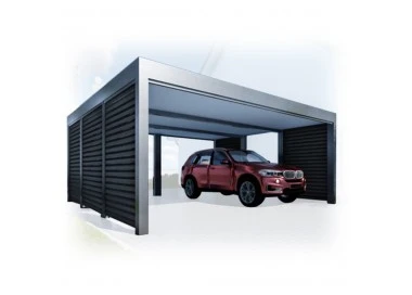 Tettoia per auto Carport in Acciaio 6x6m con pareti 5+0