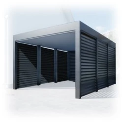 Tettoia per auto Carport in Acciaio 3x6 m con pareti 6+1