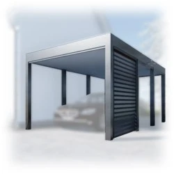 Tettoia per auto Carport in Acciaio 3x6m con pareti 1+0