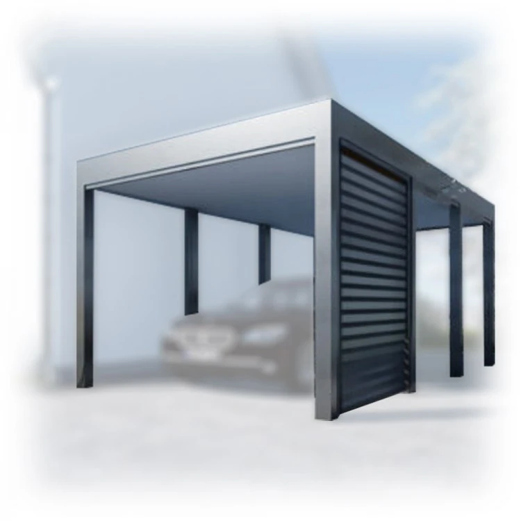 Tettoia per auto Carport in Acciaio 3x6m con pareti 1+0