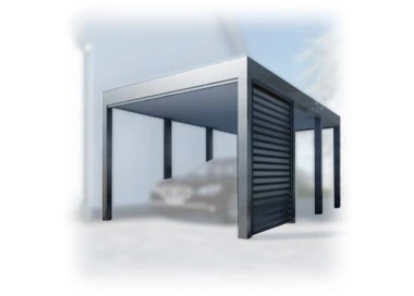Tettoia per auto Carport in Acciaio 3x6m con pareti 1+0
