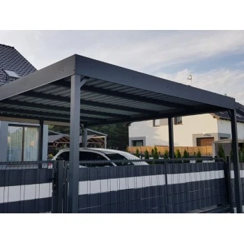 Tettoia per auto Carport in Acciaio 6x6m con pareti 6+0 2
