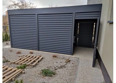 Tettoia per auto Carport in Acciaio 6x6m con pareti 5+0