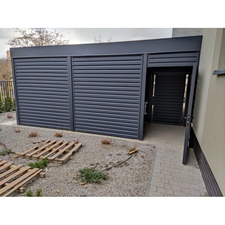 Tettoia per auto Carport in Acciaio 6x6 m con pareti 4+3