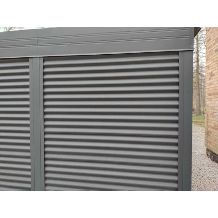 Tettoia per auto Carport in Acciaio 6x6m con pareti 1+0
