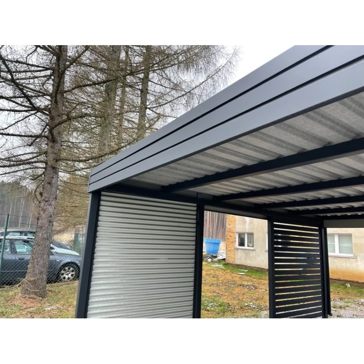 Tettoia per auto Carport in Acciaio 3x6m con pareti 4+0