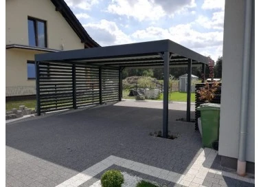 Tettoia per auto Carport in Acciaio 3x6 m con pareti 2+0