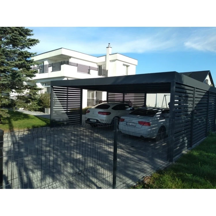 Tettoia per auto Carport in Acciaio 3x6m con pareti 3+1
