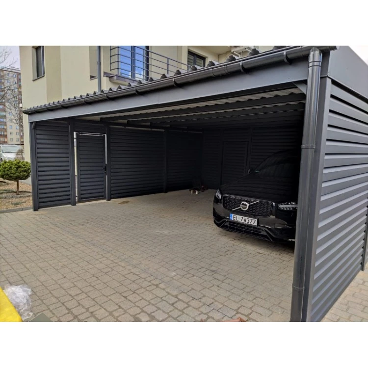Tettoia per auto Carport in Acciaio 3x6m con pareti 4+0