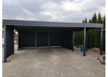 Tettoia per auto Carport in Acciaio 3x6 m con pareti 6+1