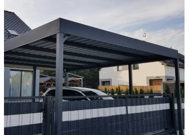 Tettoia per auto Carport in Acciaio 3x6m con pareti 1+0