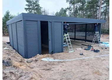 Tettoia per auto Carport in Acciaio 3x6m con pareti 4+0