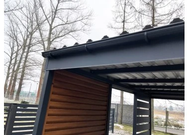 Tettoia per auto Carport in Acciaio 3x6m con pareti 1+0