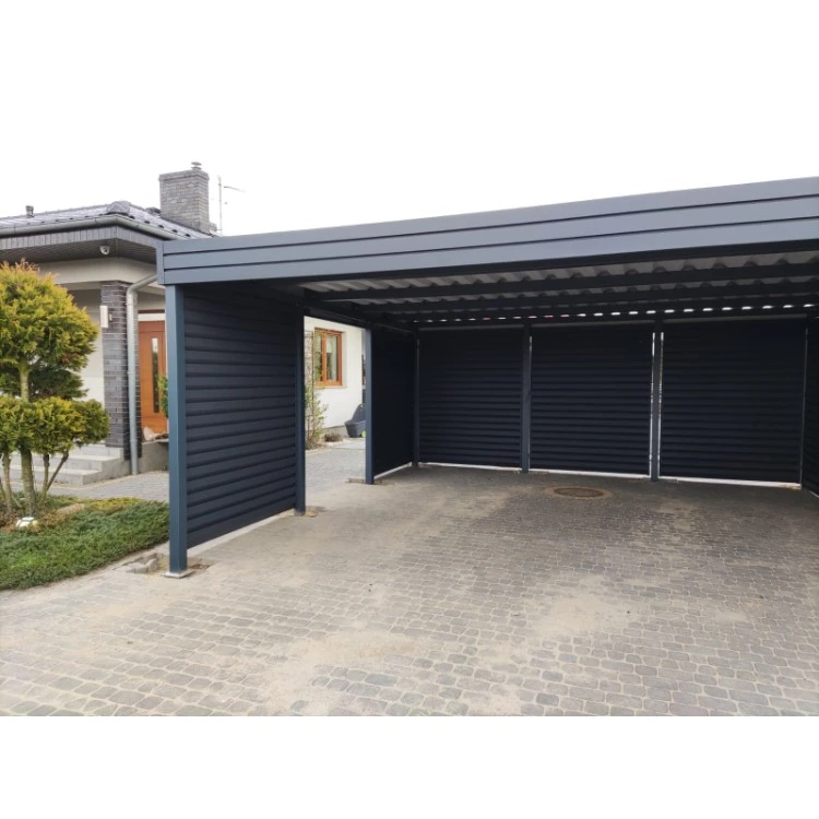 Tettoia per auto Carport in Acciaio 3x6m con pareti 1+0