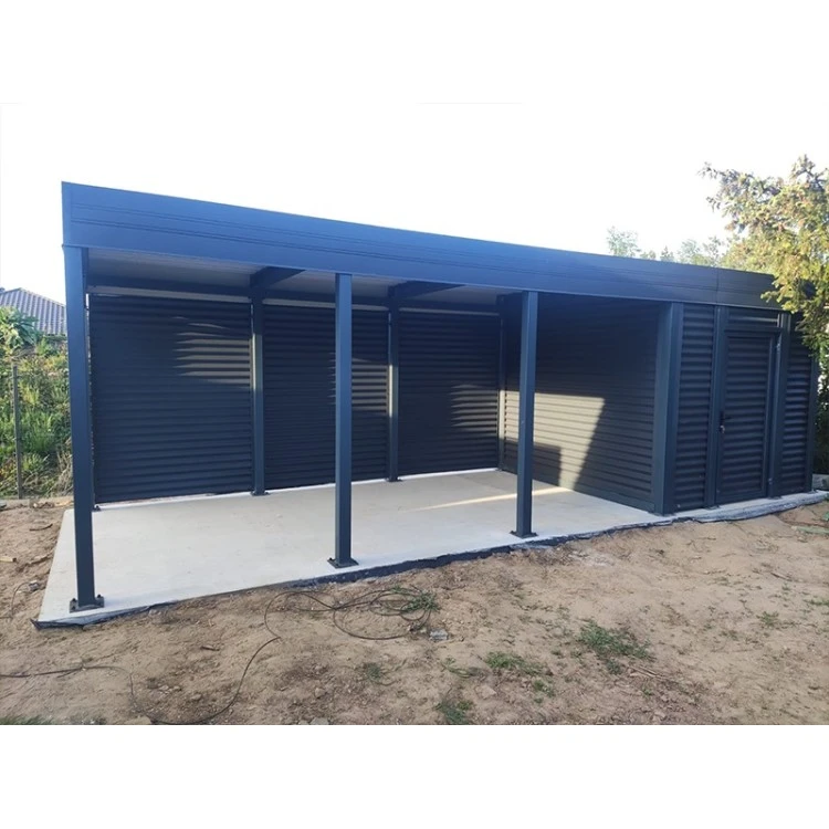 Tettoia per auto Carport in Acciaio 3x6m con pareti 1+0
