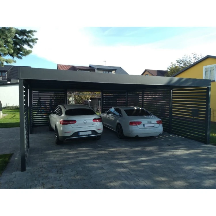 Tettoia per auto Carport in Acciaio 3x6 m con pareti 6+1