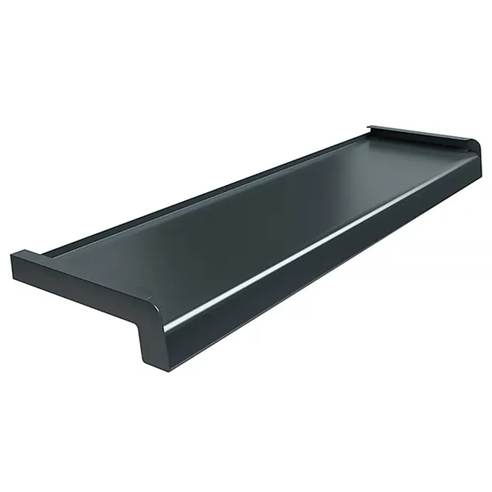 Davanzale esterno in acciaio Softline colore Antracite RAL 7016 con tappi laterali