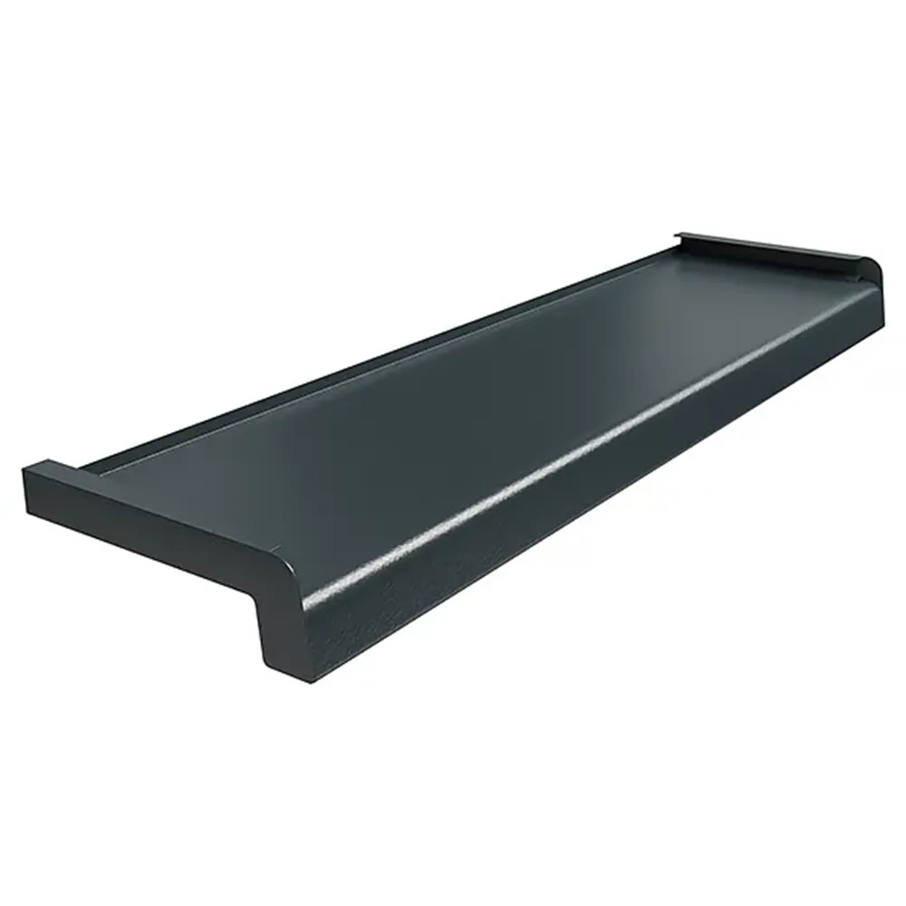 Davanzale esterno in acciaio Softline colore Antracite Texture con tappi laterali