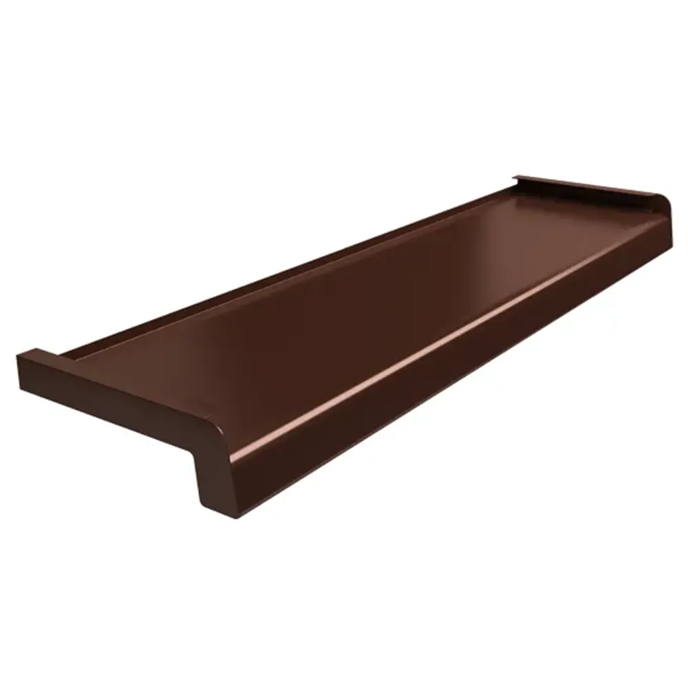 Davanzale esterno in acciaio Softline colore Marrone RAL 8017 con tappi laterali