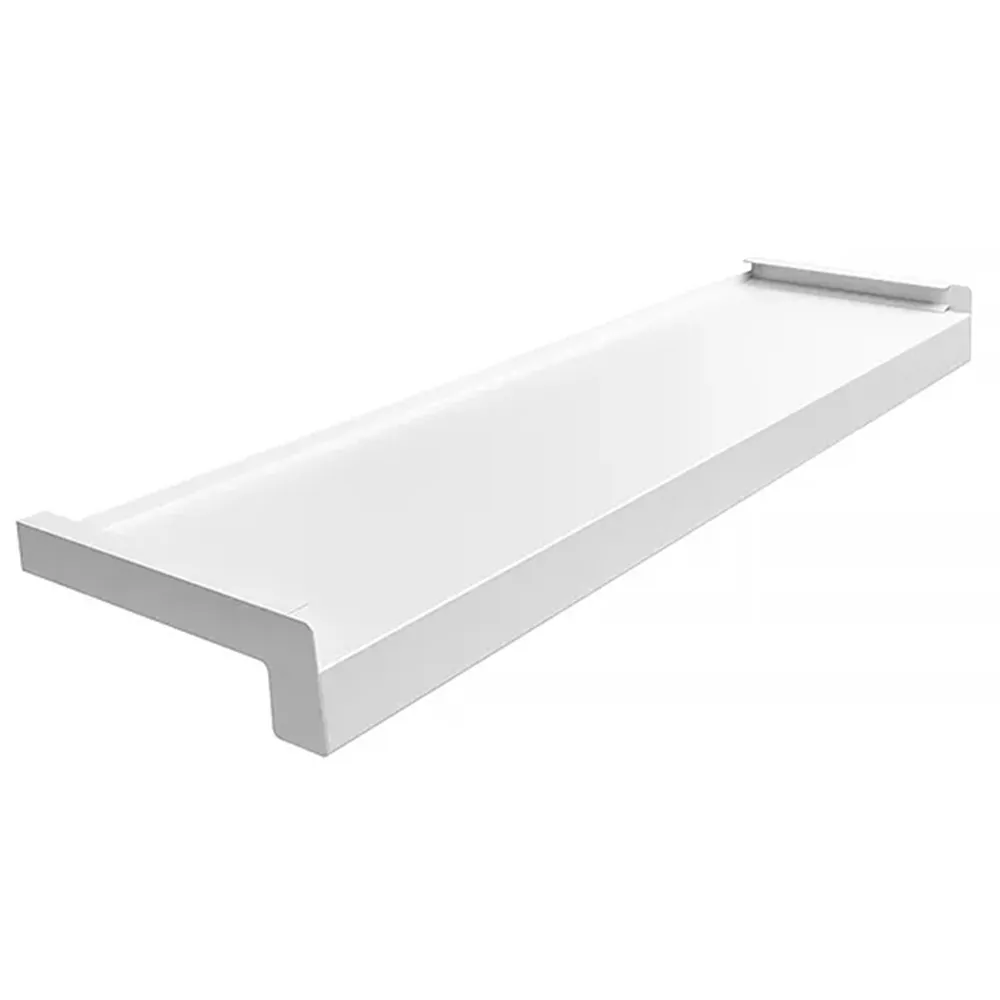 Davanzale esterno in acciaio colore Bianco RAL 9016 con tappi laterali