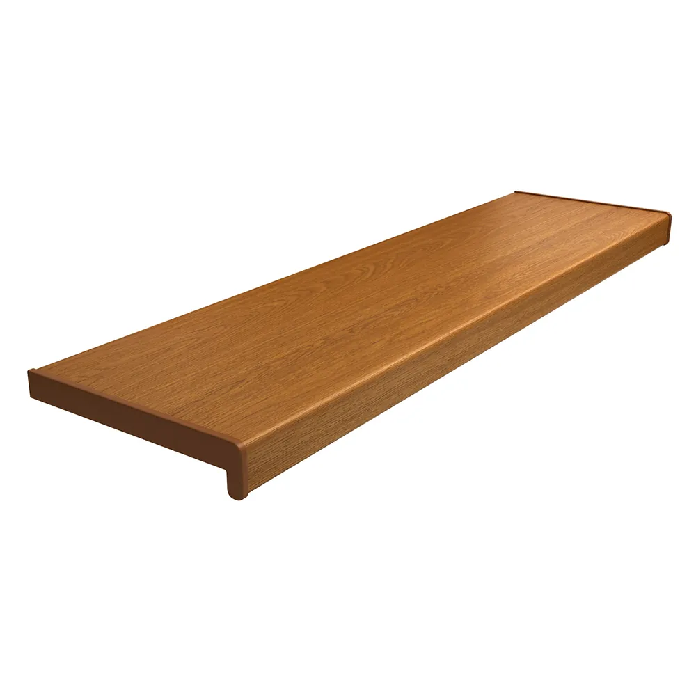 Davanzale interno in PVC colore Rovere Dorato con pellicola protettiva, dimensioni 100 &times; 150 mm, per uso interno.
