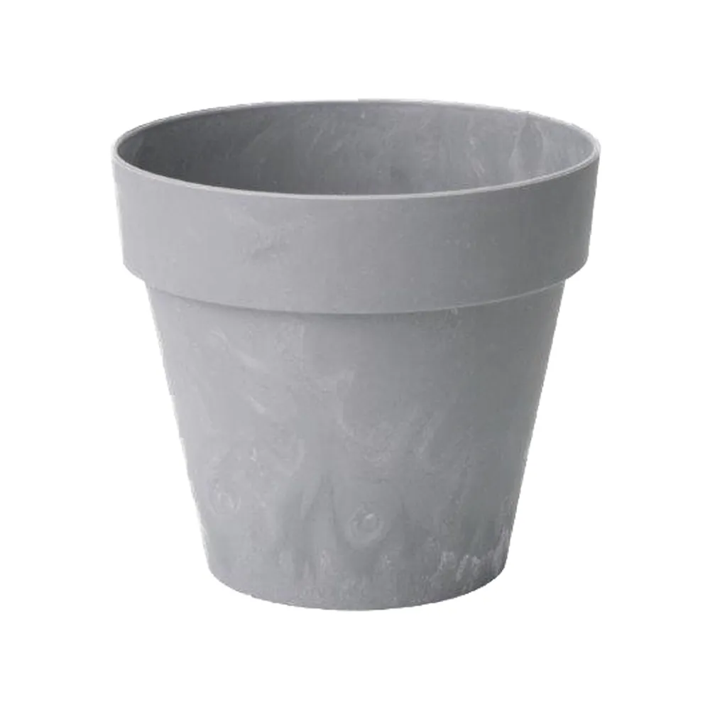 Vaso color cemento chiaro per supporto da griglia loft, ideale per piante e decorazioni.